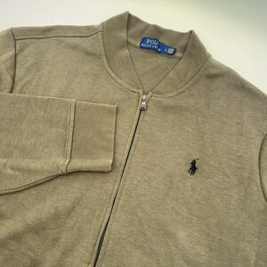 Polo Ralph Lauren Large Full Zip Polyester Cotton Green Sweatshirt Track Jacket